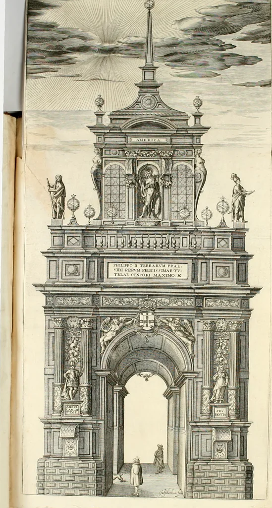 An illustration from Viagem da Catholica Real Magestade del Rey D. Filipe II N.S. ao Reyno de Portvgal e rellaçao do solene recebimento que nelle se lhe fez S. Magestade a mandou, 1621, leaf 43