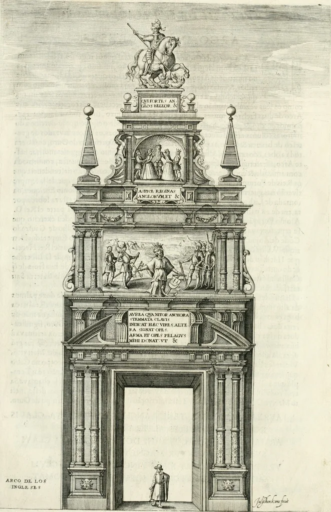 An illustration from Viagem da Catholica Real Magestade del Rey D. Filipe II N.S. ao Reyno de Portvgal e rellaçao do solene recebimento que nelle se lhe fez S. Magestade a mandou, 1621, leaf 58