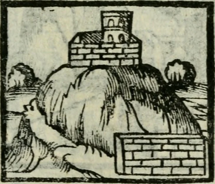 An illustration from Viaggio da Venetia al Santo Sepolcro, et al monte Sinai; col dissegno delle città, castelli, ville, chiese, monasterij, isole, porti, & fiumi, che sin là si ritrouano; et vna breue regola di quanto si dee osseruar nel detto viaggio, e quel che si paga da luoco à luoco, sì di dacij, come d'altre cose, 1606, leaf 106