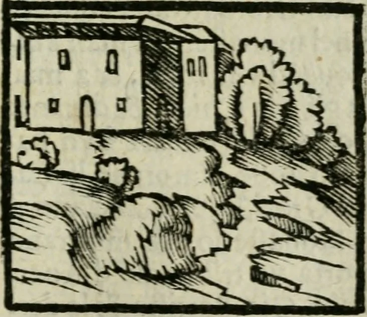 An illustration from Viaggio da Venetia al Santo Sepolcro, et al monte Sinai; col dissegno delle città, castelli, ville, chiese, monasterij, isole, porti, & fiumi, che sin là si ritrouano; et vna breue regola di quanto si dee osseruar nel detto viaggio, e quel che si paga da luoco à luoco, sì di dacij, come d'altre cose, 1606, leaf 118