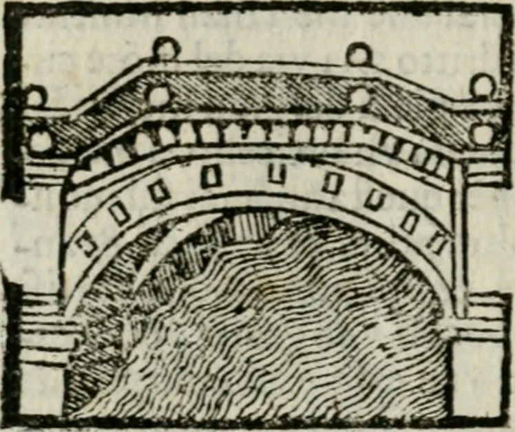 An illustration from Viaggio da Venetia al Santo Sepolcro, et al monte Sinai; col dissegno delle città, castelli, ville, chiese, monasterij, isole, porti, & fiumi, che sin là si ritrouano; et vna breue regola di quanto si dee osseruar nel detto viaggio, e quel che si paga da luoco à luoco, sì di dacij, come d'altre cose, 1606, leaf 129
