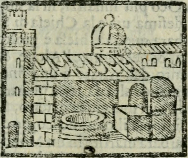 An illustration from Viaggio da Venetia al Santo Sepolcro, et al monte Sinai; col dissegno delle città, castelli, ville, chiese, monasterij, isole, porti, & fiumi, che sin là si ritrouano; et vna breue regola di quanto si dee osseruar nel detto viaggio, e quel che si paga da luoco à luoco, sì di dacij, come d'altre cose, 1606, leaf 152