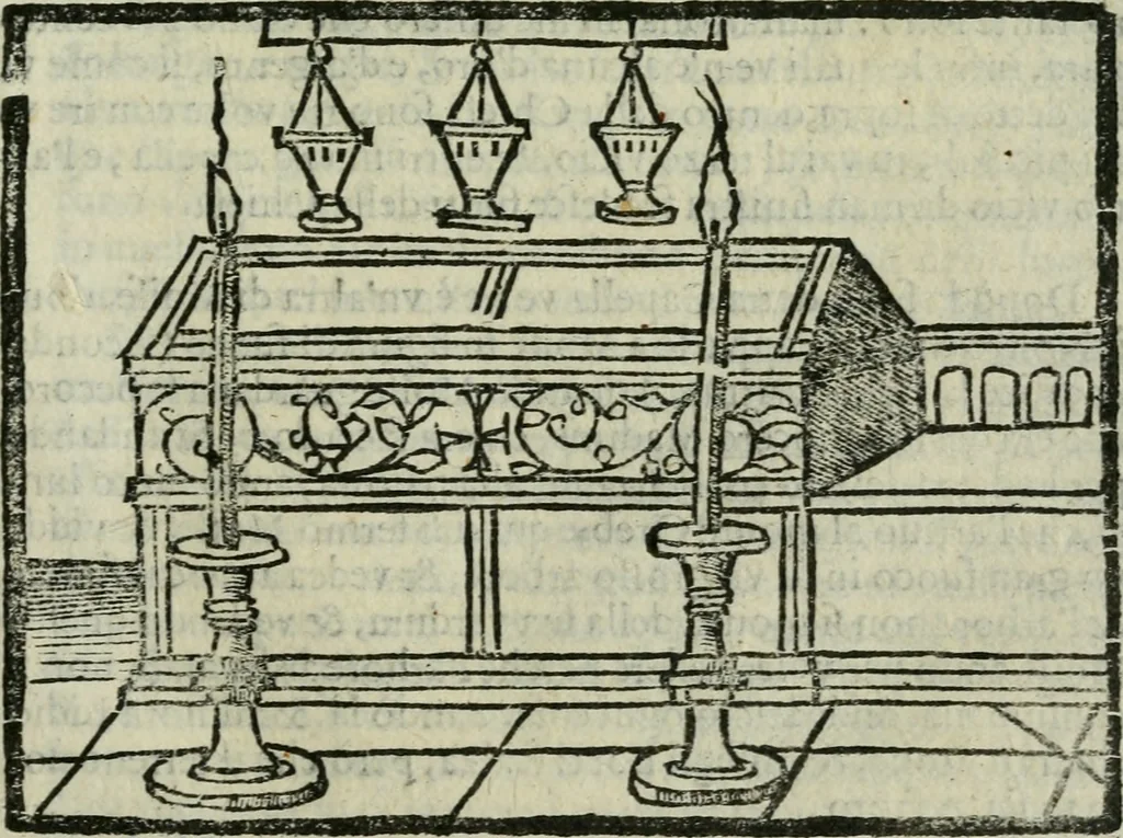 An illustration from Viaggio da Venetia al Santo Sepolcro, et al monte Sinai; col dissegno delle città, castelli, ville, chiese, monasterij, isole, porti, & fiumi, che sin là si ritrouano; et vna breue regola di quanto si dee osseruar nel detto viaggio, e quel che si paga da luoco à luoco, sì di dacij, come d'altre cose, 1606, leaf 162