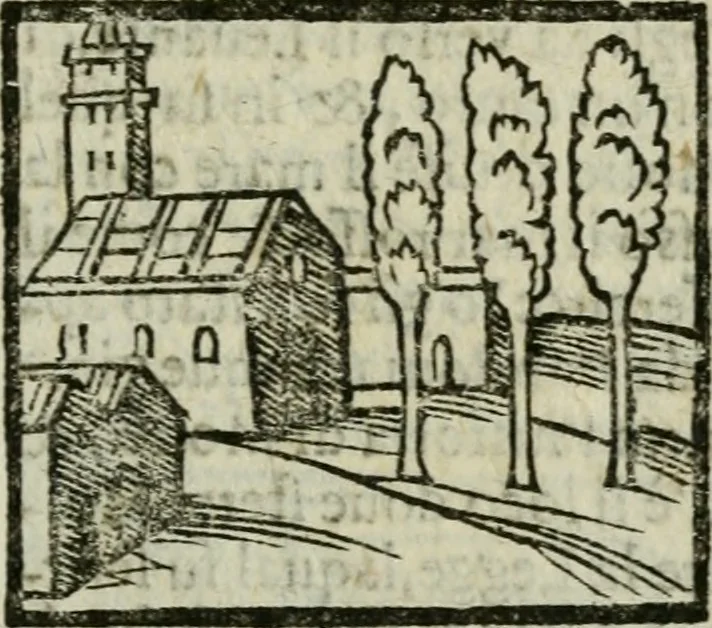 An illustration from Viaggio da Venetia al Santo Sepolcro, et al monte Sinai; col dissegno delle città, castelli, ville, chiese, monasterij, isole, porti, & fiumi, che sin là si ritrouano; et vna breue regola di quanto si dee osseruar nel detto viaggio, e quel che si paga da luoco à luoco, sì di dacij, come d'altre cose, 1606, leaf 166