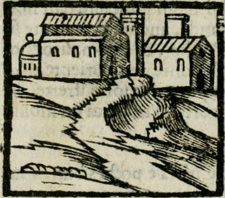 An illustration from Viaggio da Venetia al Santo Sepolcro, et al monte Sinai; col dissegno delle città, castelli, ville, chiese, monasterij, isole, porti, & fiumi, che sin là si ritrouano; et vna breue regola di quanto si dee osseruar nel detto viaggio, e quel che si paga da luoco à luoco, sì di dacij, come d'altre cose, 1606, leaf 167