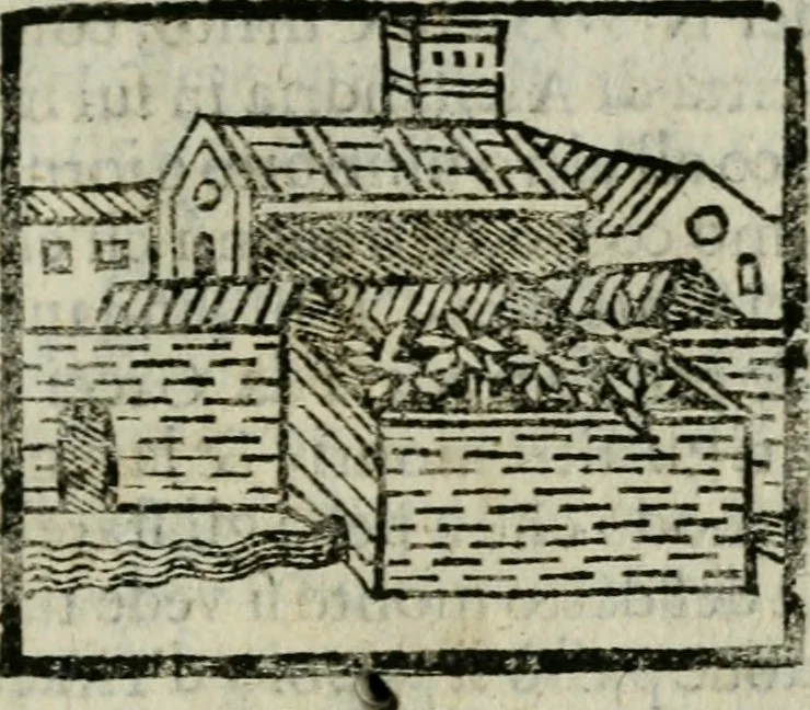 An illustration from Viaggio da Venetia al Santo Sepolcro, et al monte Sinai; col dissegno delle città, castelli, ville, chiese, monasterij, isole, porti, & fiumi, che sin là si ritrouano; et vna breue regola di quanto si dee osseruar nel detto viaggio, e quel che si paga da luoco à luoco, sì di dacij, come d'altre cose, 1606, leaf 168