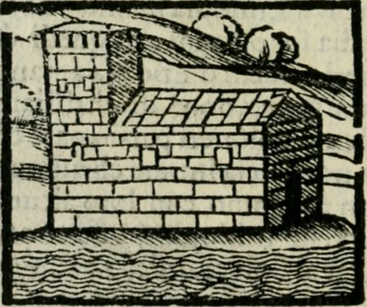 An illustration from Viaggio da Venetia al Santo Sepolcro, et al monte Sinai; col dissegno delle città, castelli, ville, chiese, monasterij, isole, porti, & fiumi, che sin là si ritrouano; et vna breue regola di quanto si dee osseruar nel detto viaggio, e quel che si paga da luoco à luoco, sì di dacij, come d'altre cose, 1606, leaf 181