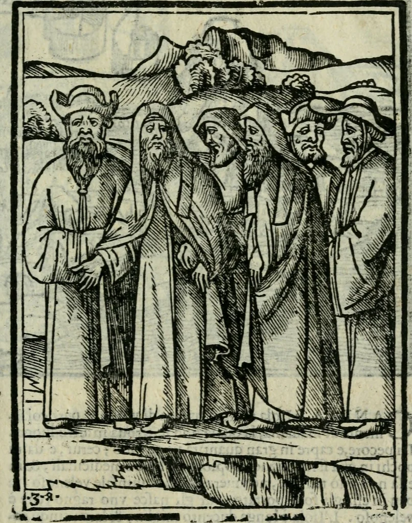 An illustration from Viaggio da Venetia al Santo Sepolcro, et al monte Sinai; col dissegno delle città, castelli, ville, chiese, monasterij, isole, porti, & fiumi, che sin là si ritrouano; et vna breue regola di quanto si dee osseruar nel detto viaggio, e quel che si paga da luoco à luoco, sì di dacij, come d'altre cose, 1606, leaf 22