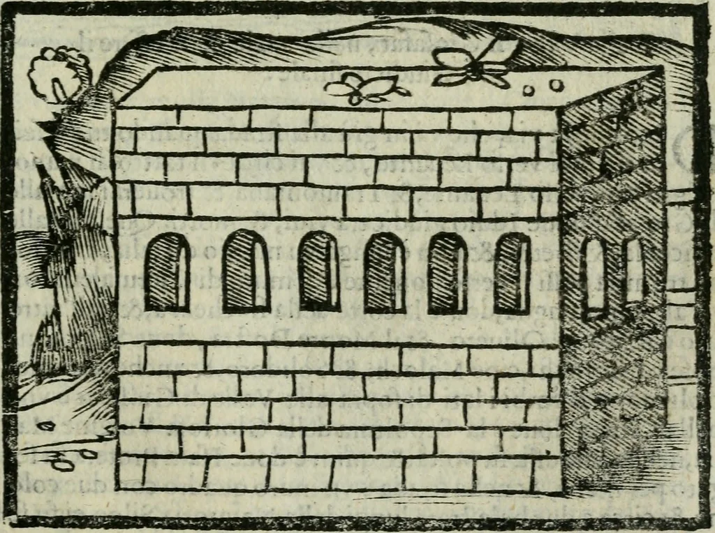 An illustration from Viaggio da Venetia al Santo Sepolcro, et al monte Sinai; col dissegno delle città, castelli, ville, chiese, monasterij, isole, porti, & fiumi, che sin là si ritrouano; et vna breue regola di quanto si dee osseruar nel detto viaggio, e quel che si paga da luoco à luoco, sì di dacij, come d'altre cose, 1606, leaf 68