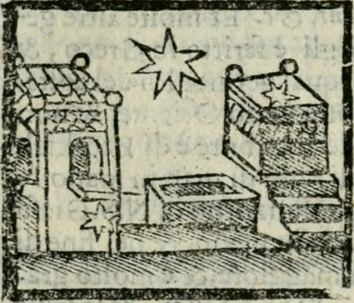 An illustration from Viaggio da Venetia al Santo Sepolcro, et al monte Sinai; col dissegno delle città, castelli, ville, chiese, monasterij, isole, porti, & fiumi, che sin là si ritrouano; et vna breue regola di quanto si dee osseruar nel detto viaggio, e quel che si paga da luoco à luoco, sì di dacij, come d'altre cose, 1606, leaf 95