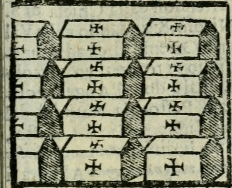 An illustration from Viaggio da Venetia al Santo Sepolcro, et al monte Sinai; col dissegno delle città, castelli, ville, chiese, monasterij, isole, porti, & fiumi, che sin là si ritrouano; et vna breue regola di quanto si dee osseruar nel detto viaggio, e quel che si paga da luoco à luoco, sì di dacij, come d'altre cose, 1606, leaf 96