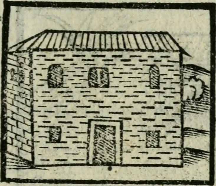 An illustration from Viaggio da Venetia al Santo Sepolcro, et al monte Sinai; col dissegno delle città, castelli, ville, chiese, monasterij, isole, porti, & fiumi, che sin là si ritrouano; et vna breue regola di quanto si dee osseruar nel detto viaggio, e quel che si paga da luoco à luoco, sì di dacij, come d'altre cose, 1606, leaf 98