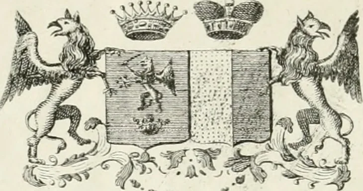 An illustration from Viaje del infante cardenal Don Fernando de Austria, desde 12. de abril 1632. que saliò de Madrid con Su Magestad D. Felipe IV. su hermano para la çiudad de Barçelona, hasta 4. de noviembre de 1634. que entrò en la de Bruselas, 1635, leaf 1