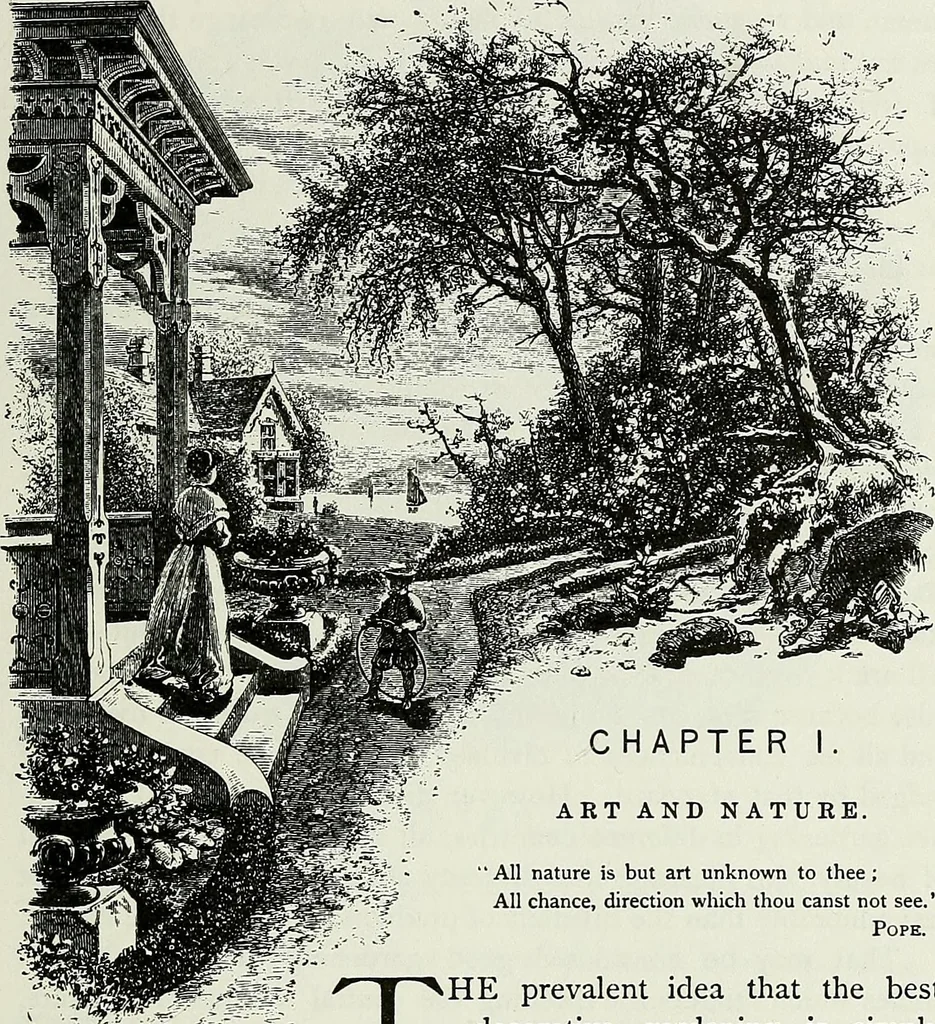 An illustration from Victorian gardens: The art of beautifying suburban home grounds, 1870, leaf 12