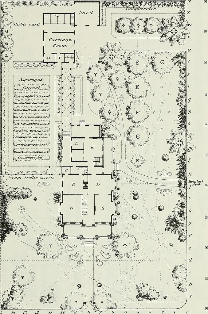An illustration from Victorian gardens: The art of beautifying suburban home grounds, 1870, leaf 276