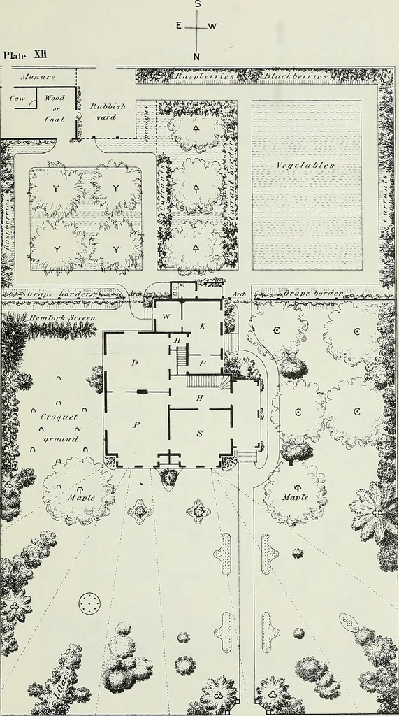 An illustration from Victorian gardens: The art of beautifying suburban home grounds, 1870, leaf 286