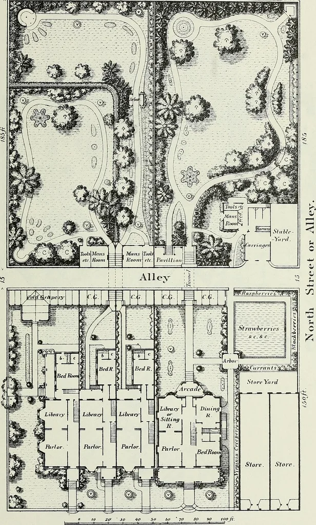 An illustration from Victorian gardens: The art of beautifying suburban home grounds, 1870, leaf 300