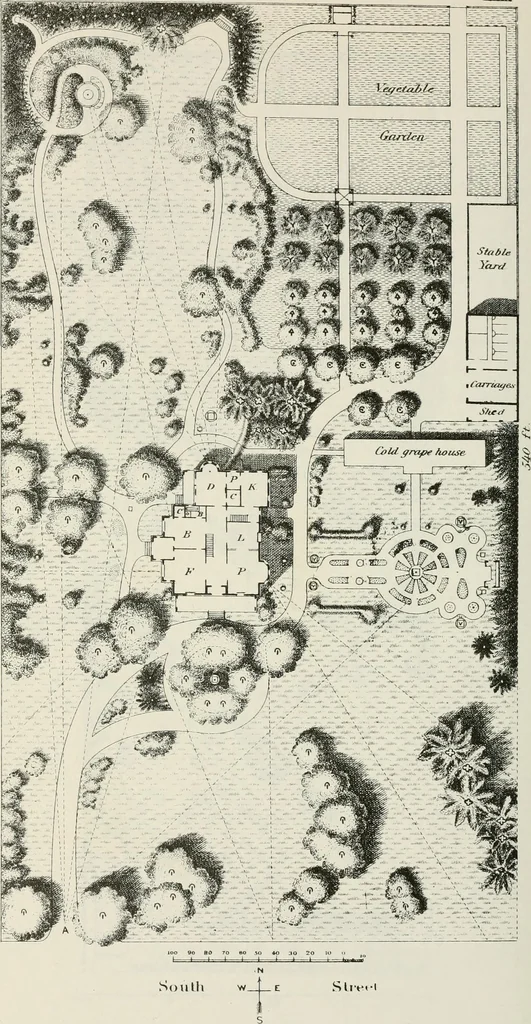 An illustration from Victorian gardens: The art of beautifying suburban home grounds, 1870, leaf 303