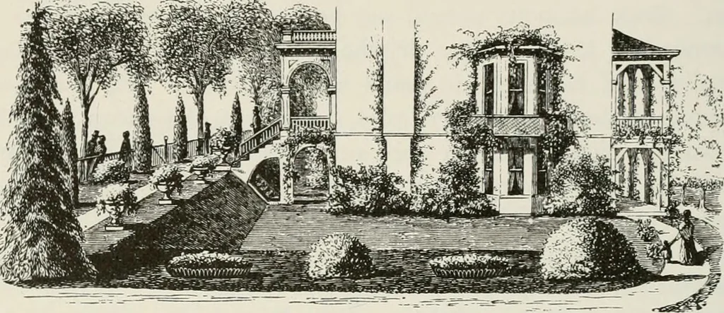 An illustration from Victorian gardens: The art of beautifying suburban home grounds, 1870, leaf 37