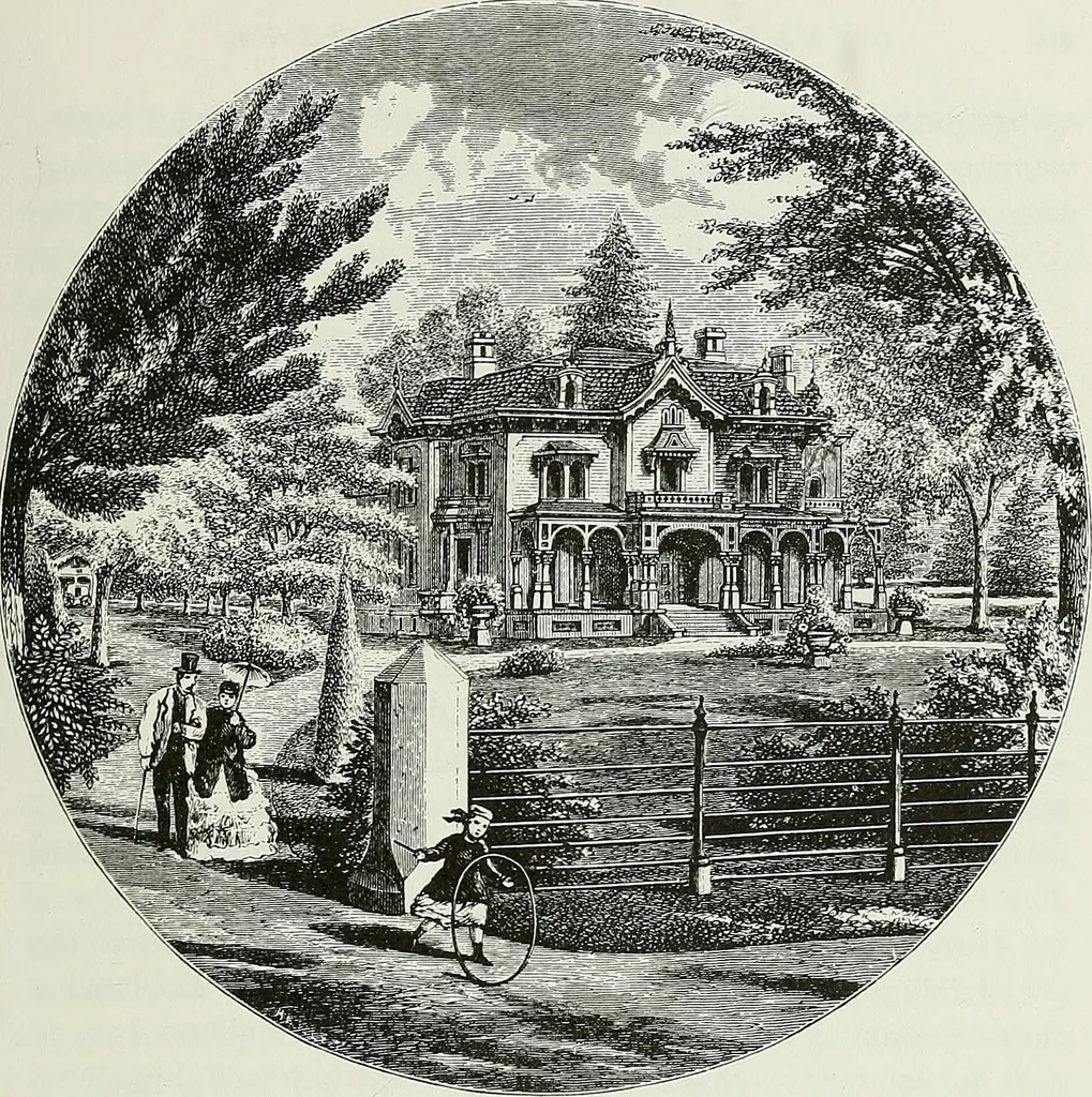 An illustration from Victorian gardens: The art of beautifying suburban home grounds, 1870, leaf 42