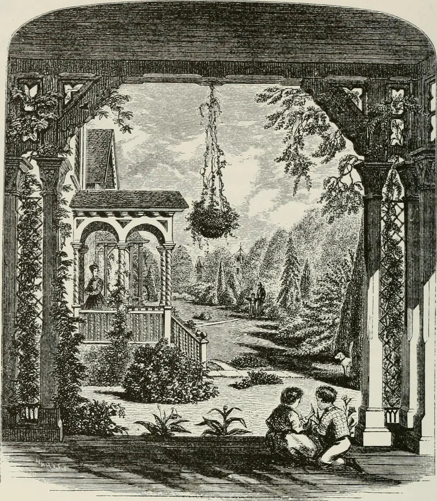 An illustration from Victorian gardens: The art of beautifying suburban home grounds, 1870, leaf 57