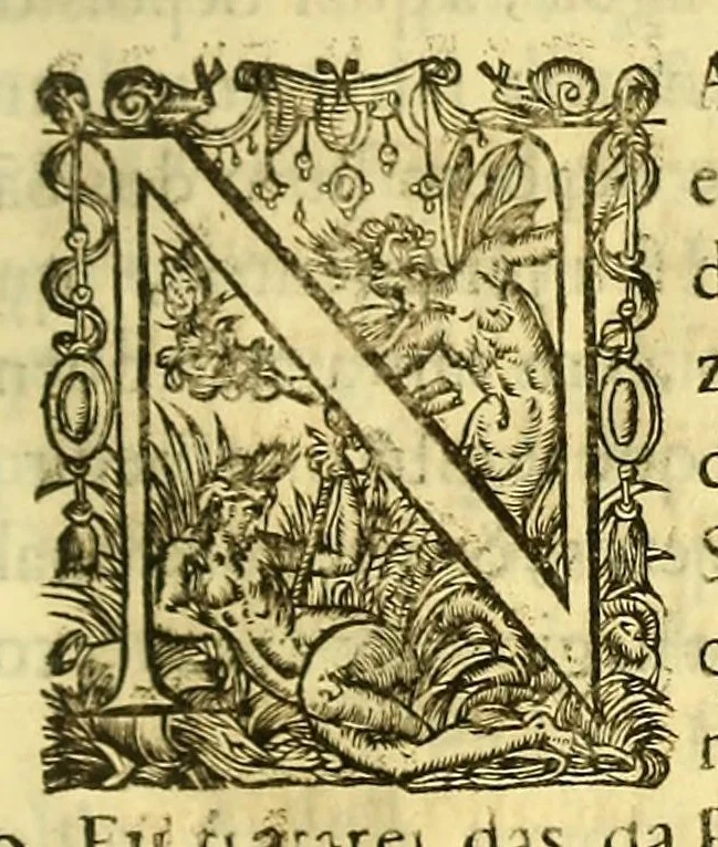 An illustration from Vida do venerauel padre Ioseph de Anchieta da Companhia de Iesu, taumaturgo do Nouo Mundo, na prouincia do Brasil., 1672, leaf 387