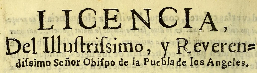 An illustration from Vida, virtudes, trabajos fabores, y milagros de la Ven. M. sor Maria de Jesus Angelopolitana religiosa en el insigne Convento de la Limpia Concepcion de la Ciudad de los Angeles, en la Nueva España; y natural de ella ..., 1683, leaf 16