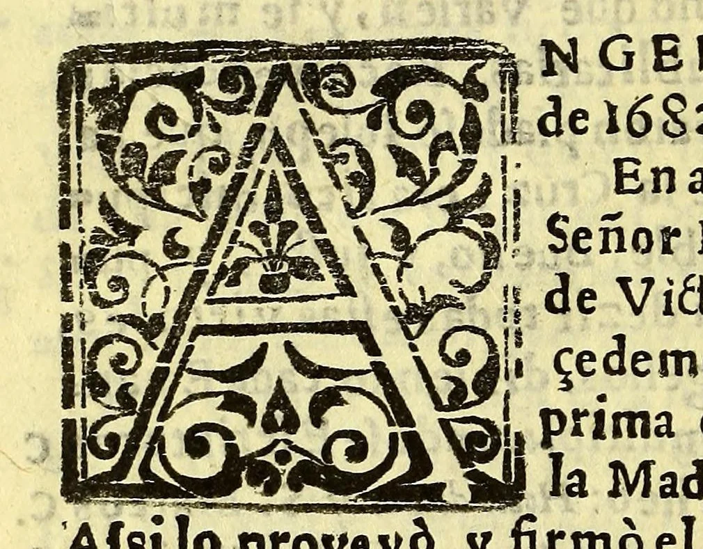 An illustration from Vida, virtudes, trabajos fabores, y milagros de la Ven. M. sor Maria de Jesus Angelopolitana religiosa en el insigne Convento de la Limpia Concepcion de la Ciudad de los Angeles, en la Nueva España; y natural de ella ..., 1683, leaf 16