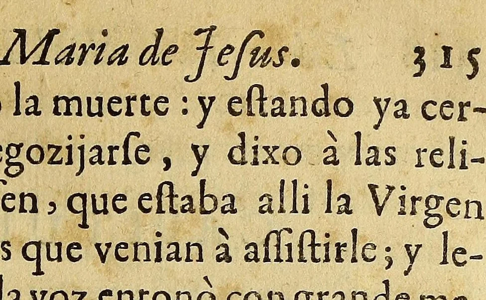 An illustration from Vida, virtudes, trabajos fabores, y milagros de la Ven. M. sor Maria de Jesus Angelopolitana religiosa en el insigne Convento de la Limpia Concepcion de la Ciudad de los Angeles, en la Nueva España; y natural de ella ..., 1683, leaf 337