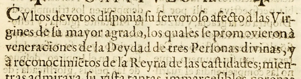 An illustration from Vida, y virtudes heroycas de la madre Maria de Jesus, religiosa professa en el Convento de la Limpia Concepcion de la Virgen Maria N. Señora de la Ciudad de los Angeles., 1676, leaf 335