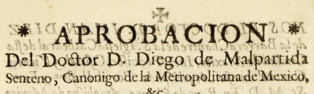 An illustration from Vida, y virtudes heroycas de la madre Maria de Jesus, religiosa professa en el Convento de la Limpia Concepcion de la Virgen Maria N. Señora de la Ciudad de los Angeles., 1676, leaf 37