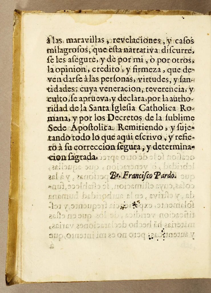 An illustration from Vida, y virtudes heroycas de la madre Maria de Jesus, religiosa professa en el Convento de la Limpia Concepcion de la Virgen Maria N. Señora de la Ciudad de los Angeles., 1676, leaf 68