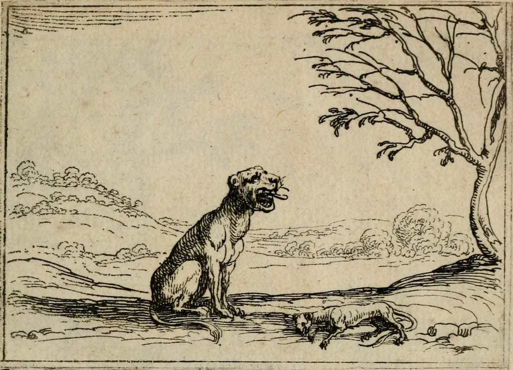 An illustration from Vie de la Mere de Dieu representée par emblesmes = Vita Beatae Mariae Vir. Matris Dei emblematib[us] delineata, 1628, leaf 58