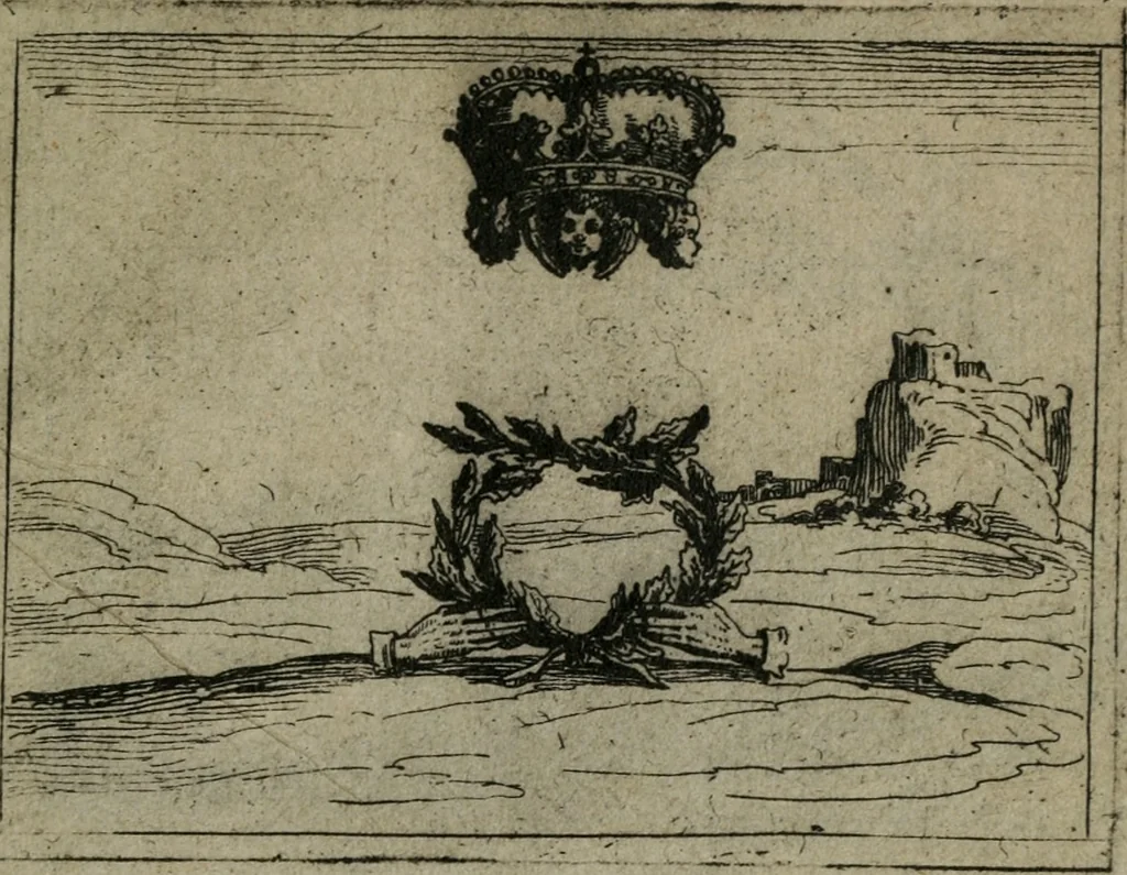An illustration from Vie de la Mere de Dieu representée par emblesmes = Vita Beatae Mariae Vir. Matris Dei emblematib[us] delineata, 1628, leaf 70