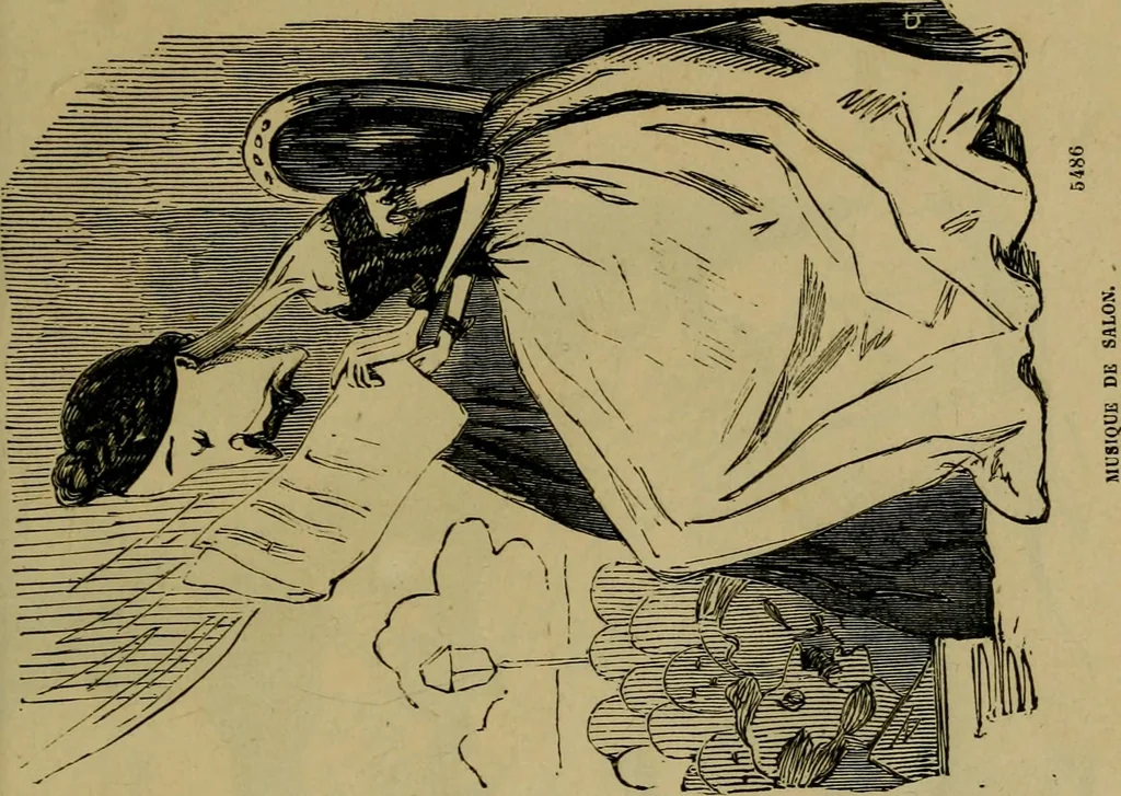 An illustration from Vie d'une parisienne, 1855, leaf 20