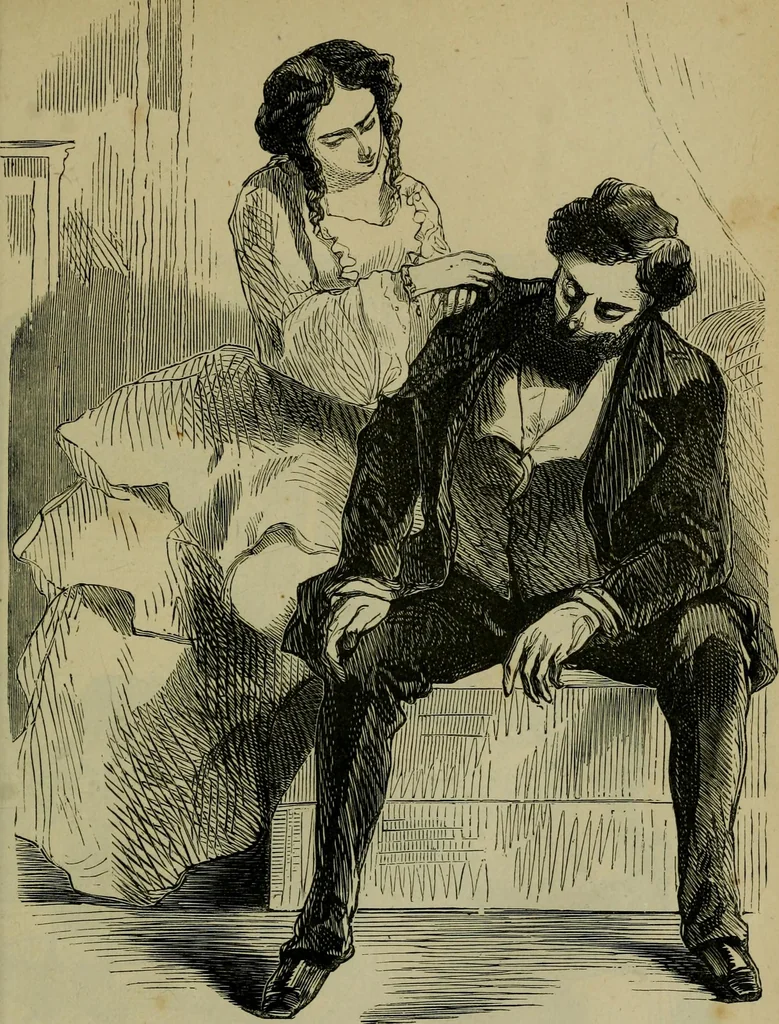 An illustration from Vie d'une parisienne, 1855, leaf 200