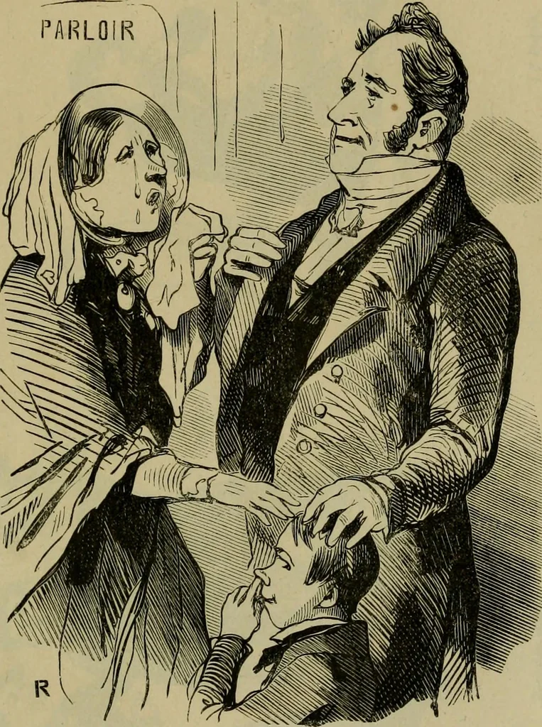 An illustration from Vie d'une parisienne, 1855, leaf 408