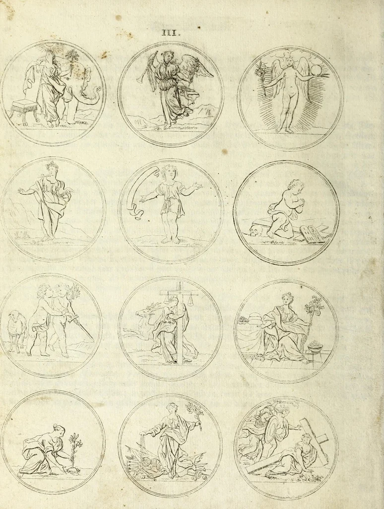 An illustration from Viel nutzende und erfindungen reichende Sinnbild-Kunst, oder, Hieroglyphische Bilder Vorstellung der Tügender, Laster, Gemuts-Bewegüngen Künste und Wissenschafften .., 1700, leaf 16