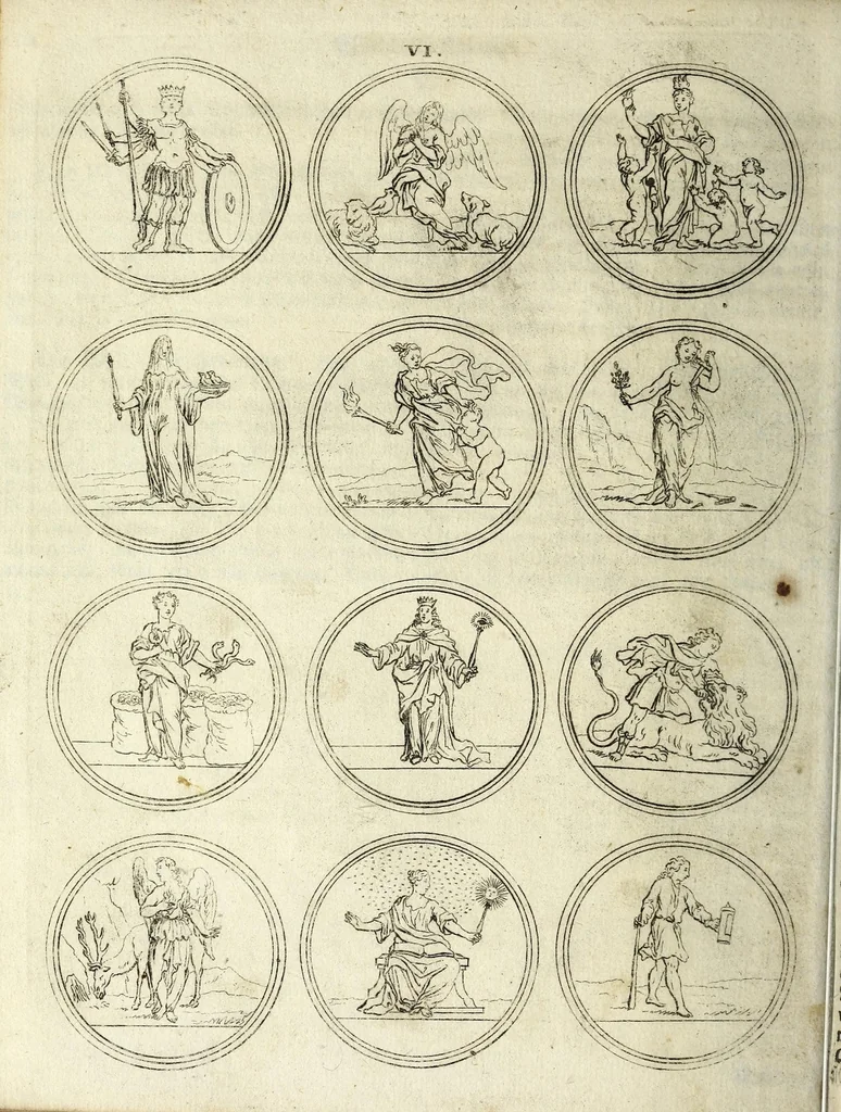 An illustration from Viel nutzende und erfindungen reichende Sinnbild-Kunst, oder, Hieroglyphische Bilder Vorstellung der Tügender, Laster, Gemuts-Bewegüngen Künste und Wissenschafften .., 1700, leaf 28