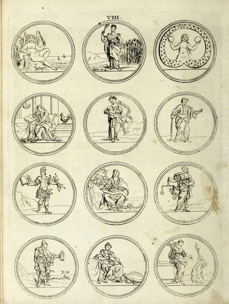 An illustration from Viel nutzende und erfindungen reichende Sinnbild-Kunst, oder, Hieroglyphische Bilder Vorstellung der Tügender, Laster, Gemuts-Bewegüngen Künste und Wissenschafften .., 1700, leaf 36