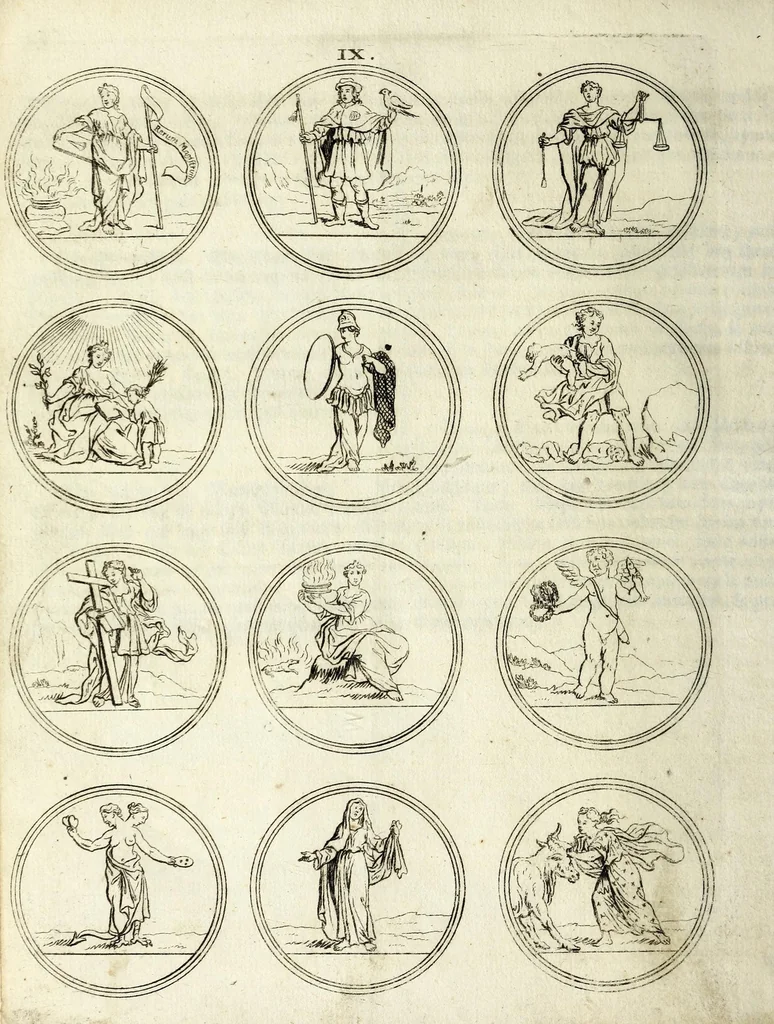 An illustration from Viel nutzende und erfindungen reichende Sinnbild-Kunst, oder, Hieroglyphische Bilder Vorstellung der Tügender, Laster, Gemuts-Bewegüngen Künste und Wissenschafften .., 1700, leaf 40