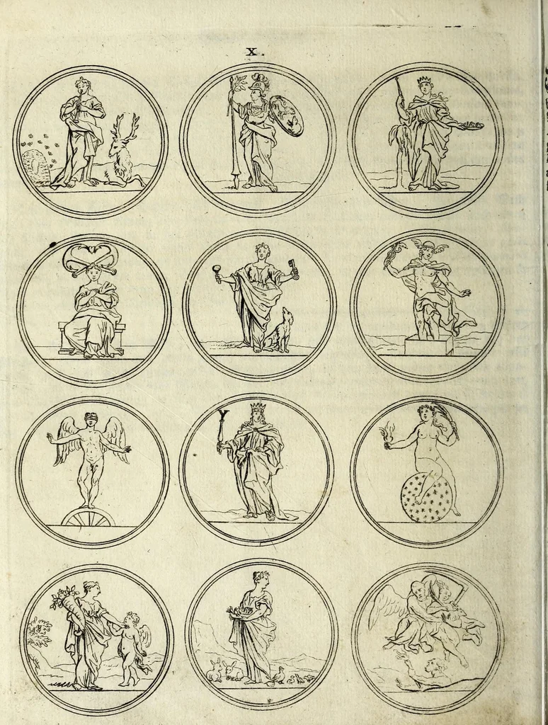 An illustration from Viel nutzende und erfindungen reichende Sinnbild-Kunst, oder, Hieroglyphische Bilder Vorstellung der Tügender, Laster, Gemuts-Bewegüngen Künste und Wissenschafften .., 1700, leaf 44