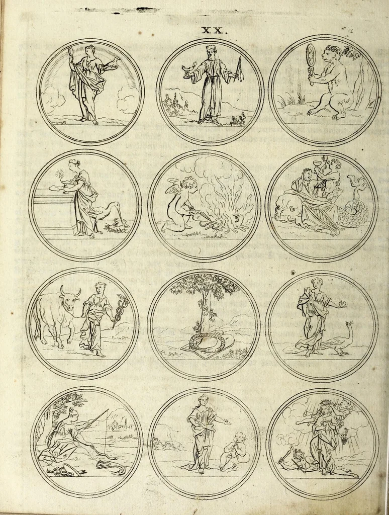 An illustration from Viel nutzende und erfindungen reichende Sinnbild-Kunst, oder, Hieroglyphische Bilder Vorstellung der Tügender, Laster, Gemuts-Bewegüngen Künste und Wissenschafften .., 1700, leaf 84
