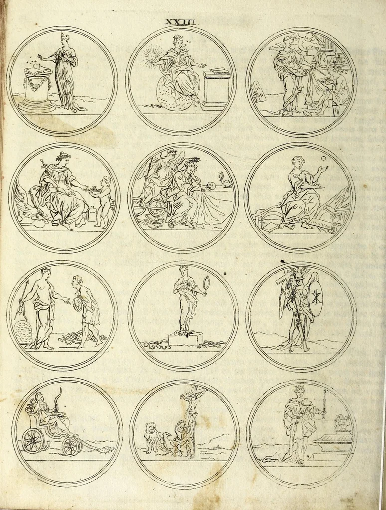 An illustration from Viel nutzende und erfindungen reichende Sinnbild-Kunst, oder, Hieroglyphische Bilder Vorstellung der Tügender, Laster, Gemuts-Bewegüngen Künste und Wissenschafften .., 1700, leaf 98