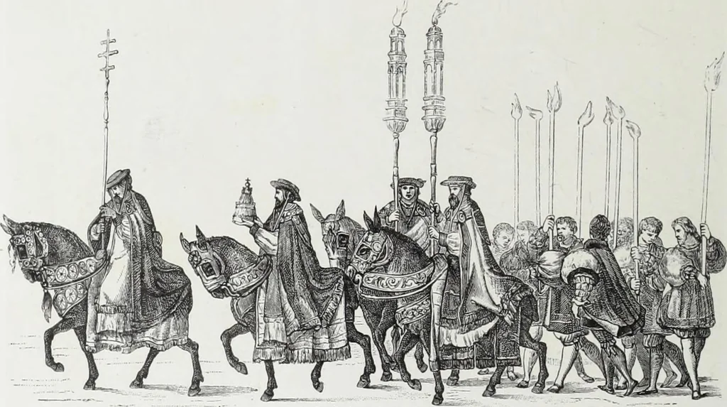 An illustration from Vie militaire et religieuse au moyen âge et à l'époque de la renaissance, 1873, leaf 327