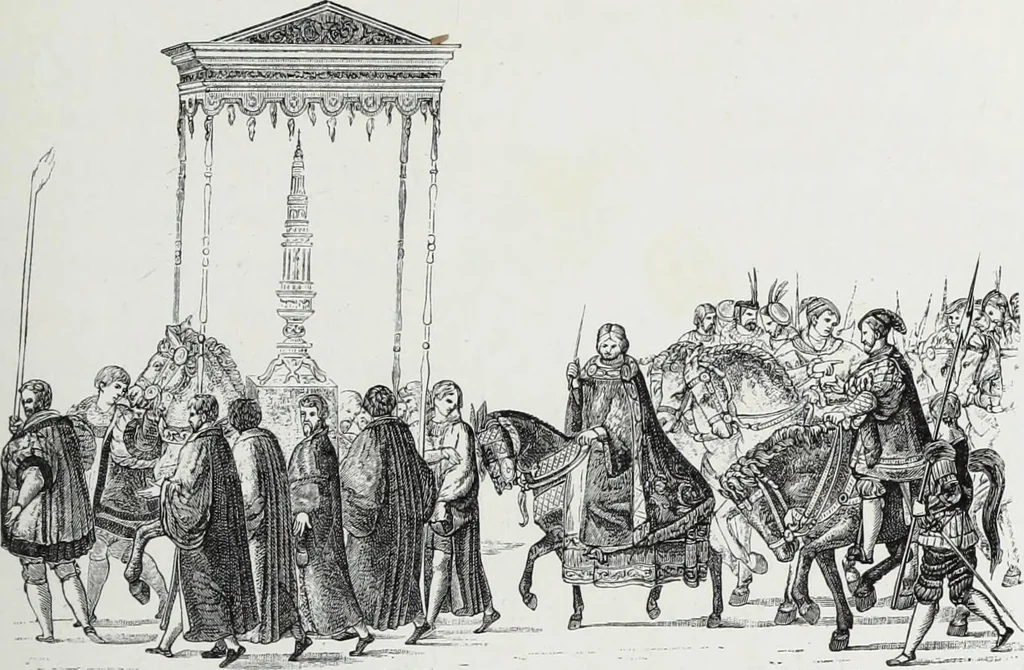 An illustration from Vie militaire et religieuse au moyen âge et à l'époque de la renaissance, 1873, leaf 328