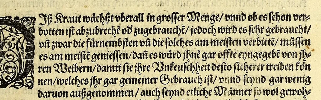 An illustration from Vierder Theil der Orientalischen Indien, in welchem erstlich gehandelt wirdt, von allerley Thieren, Früchten, Obs, vn[d] Bäumen, item von allerhand Würtz, Specereyen vnd Materialen, auch von Perlen vnd allerley Edelgesteinen, so in gemeldten Indien gefunden werden, wo vnd wie sie wachsen, auch wie sie daselbt geschätzet, gekaufft, vnd genannt werden, beschrieben durch Johann Hugen von Lintschotten, vnd andere. : Auch mit schönen Annotationibus gezieret vnd erkläret durch Bernardum Paludanum Medicinae D. in Enckheusen. Zum andern, die letzte Reise der Holländer in die Ost-Indien, welche aussgefahren im Frühling dess 1598. Jahrs. vnd mit 4. Schiffen wiederumb glücklich anheim gelanget, im Monat Julio dess 1599. Jahrs,, 1600, leaf 59