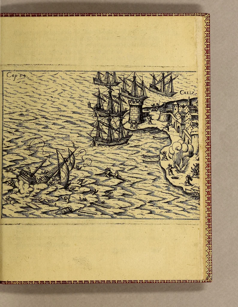 An illustration from Vierte Schiffart. Warhafftige Historien einer wunderbaren Schiffart, welche Ulrich Schmidel von Straubing, von Anno 1534. biss Anno 1554 in Americam oder Newenwelt, bey Brasilia und Rio della Plata gethan. : Was er in diesen neuntzehen Jahren aussgestanden, vnd was für seltzame wunderbare Länder vnd Leut er gesehen: durch ermelten Schmidel selbs beschrieben, an jetzt aber an Tag geben mit Verbesserung vnd Corrigierung der Stätt, Länder vnd Flüss namen, dessgleichen mit einer nothwendigen Landtaffel, Figuren, vnd anderer mehr Erklerung, gezieret,, 1599, leaf 149