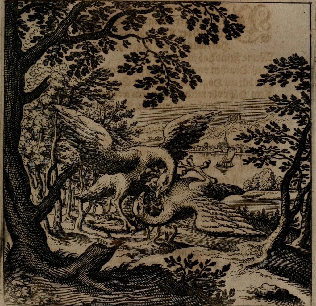 An illustration from Vier tractätlein Fr. Basilii Valentini benedicter ordens von dem grossen stäin der vralten weysen maister, vnd artzneyen menschlicher gesundheyt : deren er in seinen andern schrifften gedencket, aber vor diesem niemahlen an tag kommen seind, alss nemblich seine : 1. Handgriffe vber die bereitung des grossen steins : 2. Handgriffe wie er seine artzneyen gemacht hat : 3. Schlussreden vom sulphure, victriolo, vnnd magnete : 4. Supplementum oder zugabe, 1625, leaf 108