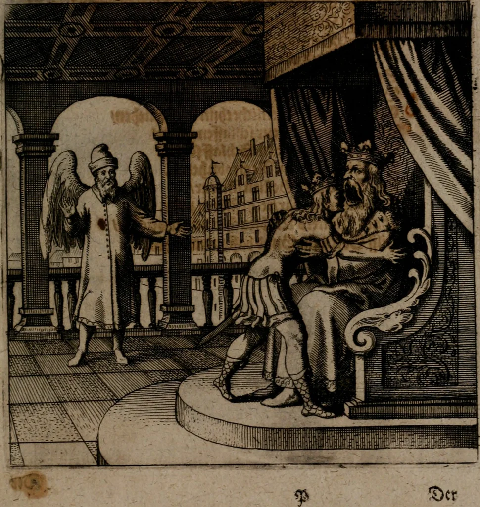 An illustration from Vier tractätlein Fr. Basilii Valentini benedicter ordens von dem grossen stäin der vralten weysen maister, vnd artzneyen menschlicher gesundheyt : deren er in seinen andern schrifften gedencket, aber vor diesem niemahlen an tag kommen seind, alss nemblich seine : 1. Handgriffe vber die bereitung des grossen steins : 2. Handgriffe wie er seine artzneyen gemacht hat : 3. Schlussreden vom sulphure, victriolo, vnnd magnete : 4. Supplementum oder zugabe, 1625, leaf 118